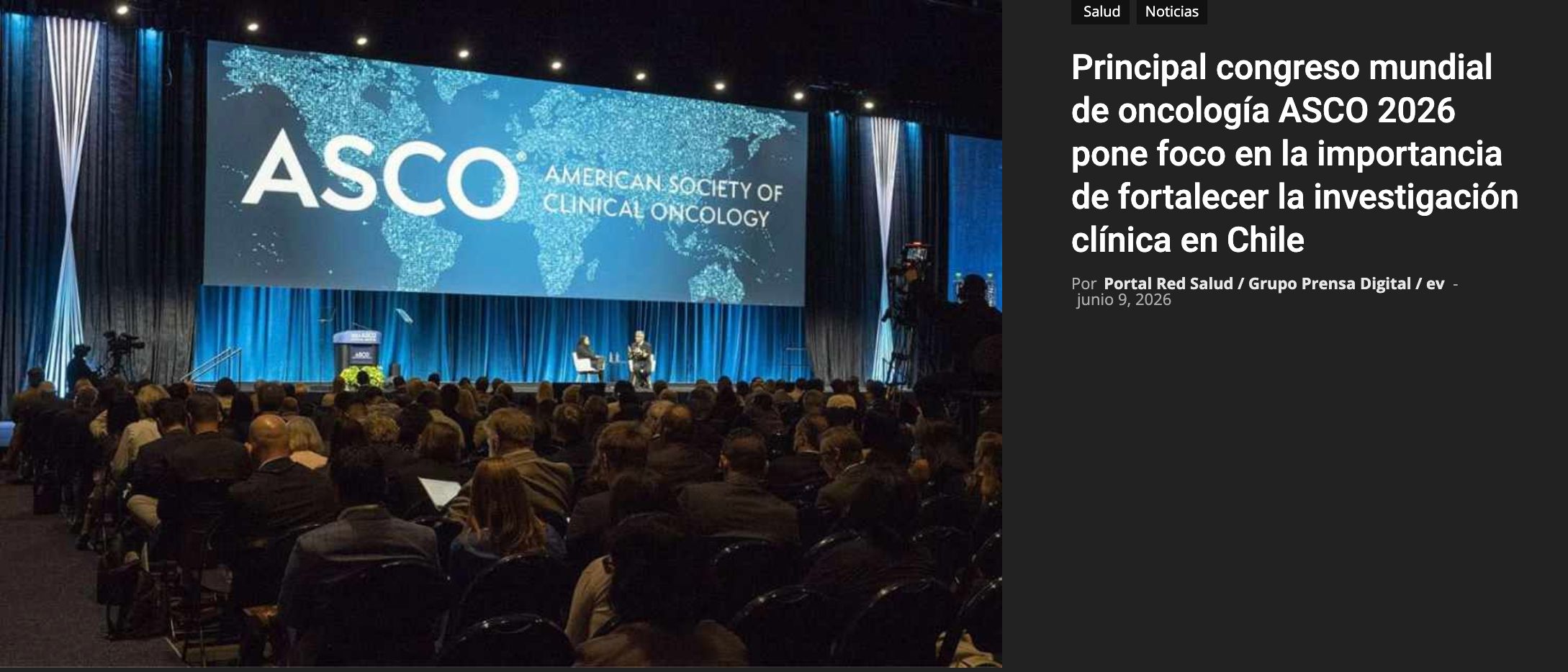 Principal congreso mundial de oncología ASCO 2026 pone foco en la importancia de fortalecer la investigación clínica en Chile